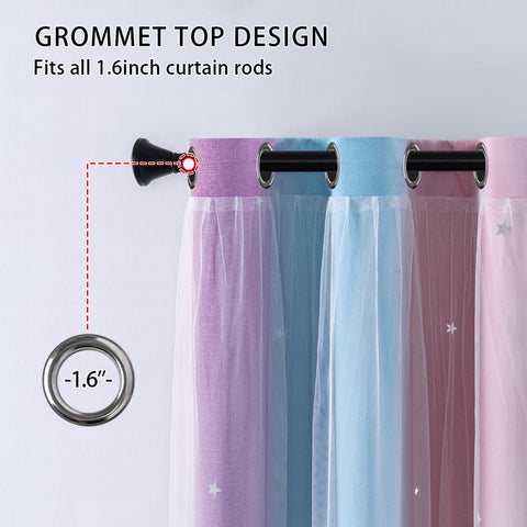 XiDi purple princess room curtains add whimsy and light blocking for quiet time