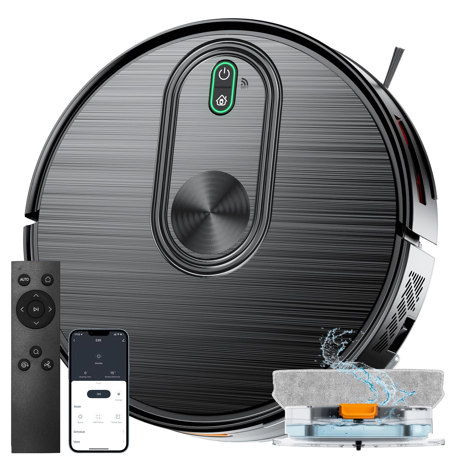 XIEBro E8S robot vacuum with 6500Pa suction shown cleaning a carpet