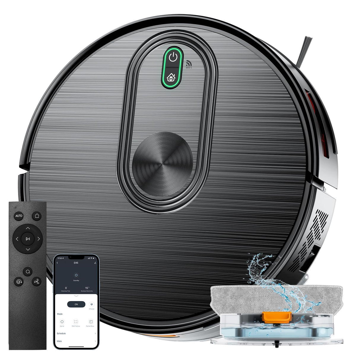 XIEBro E8S robot vacuum with 6500Pa suction shown cleaning a carpet