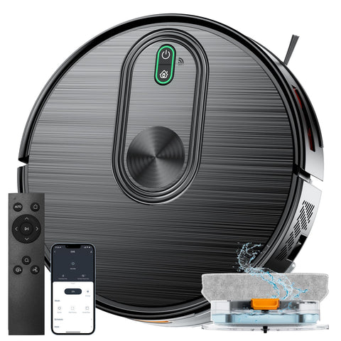 XIEBro E8S robot vacuum with 6500Pa suction shown cleaning a carpet