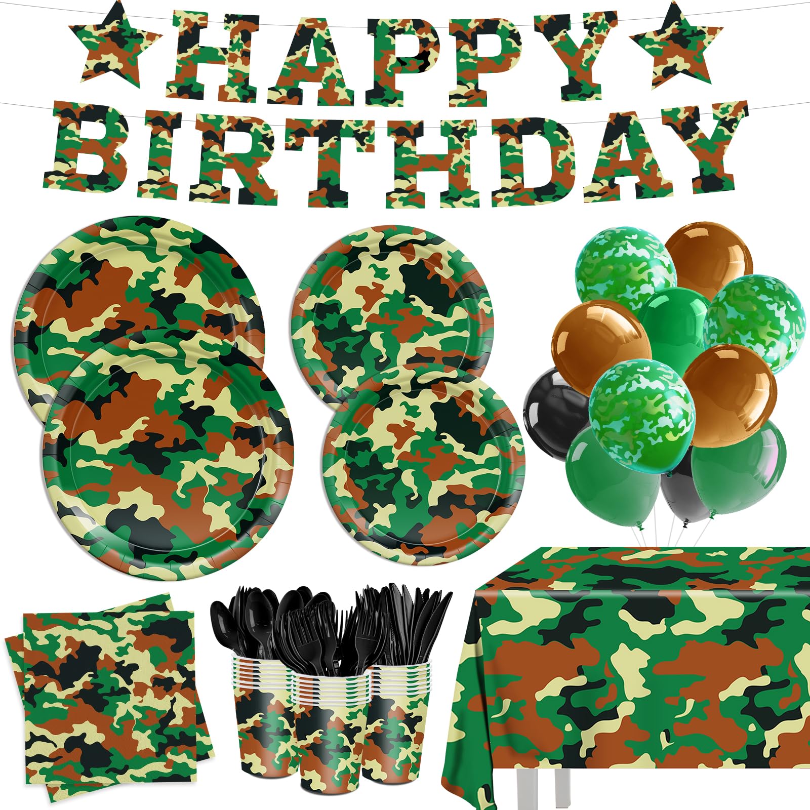 XIENBLOC camo 9-inch plates for outdoor parties, sturdy and vibrant.