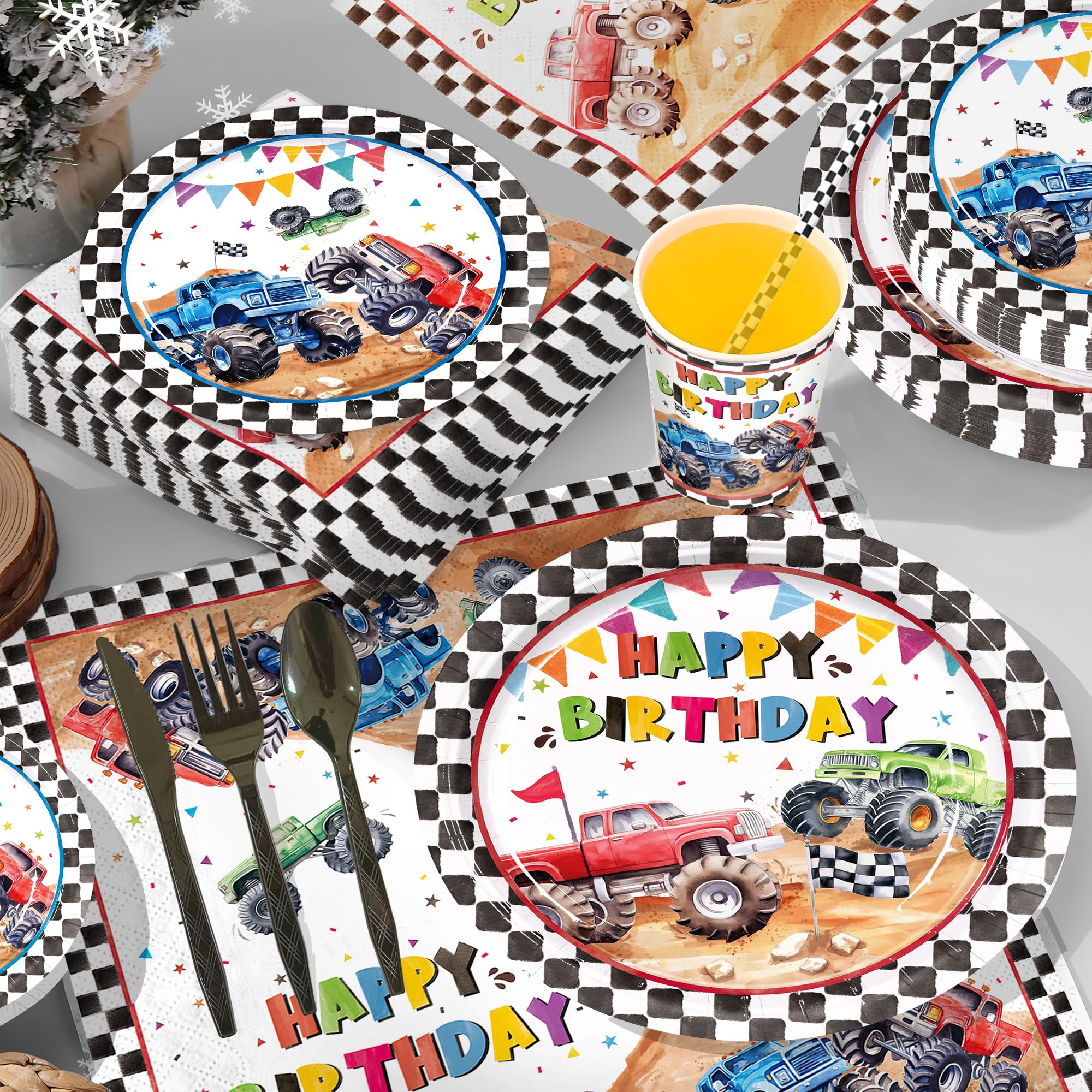 XIENBLOC Monster Truck banner for celebratory birthday decor