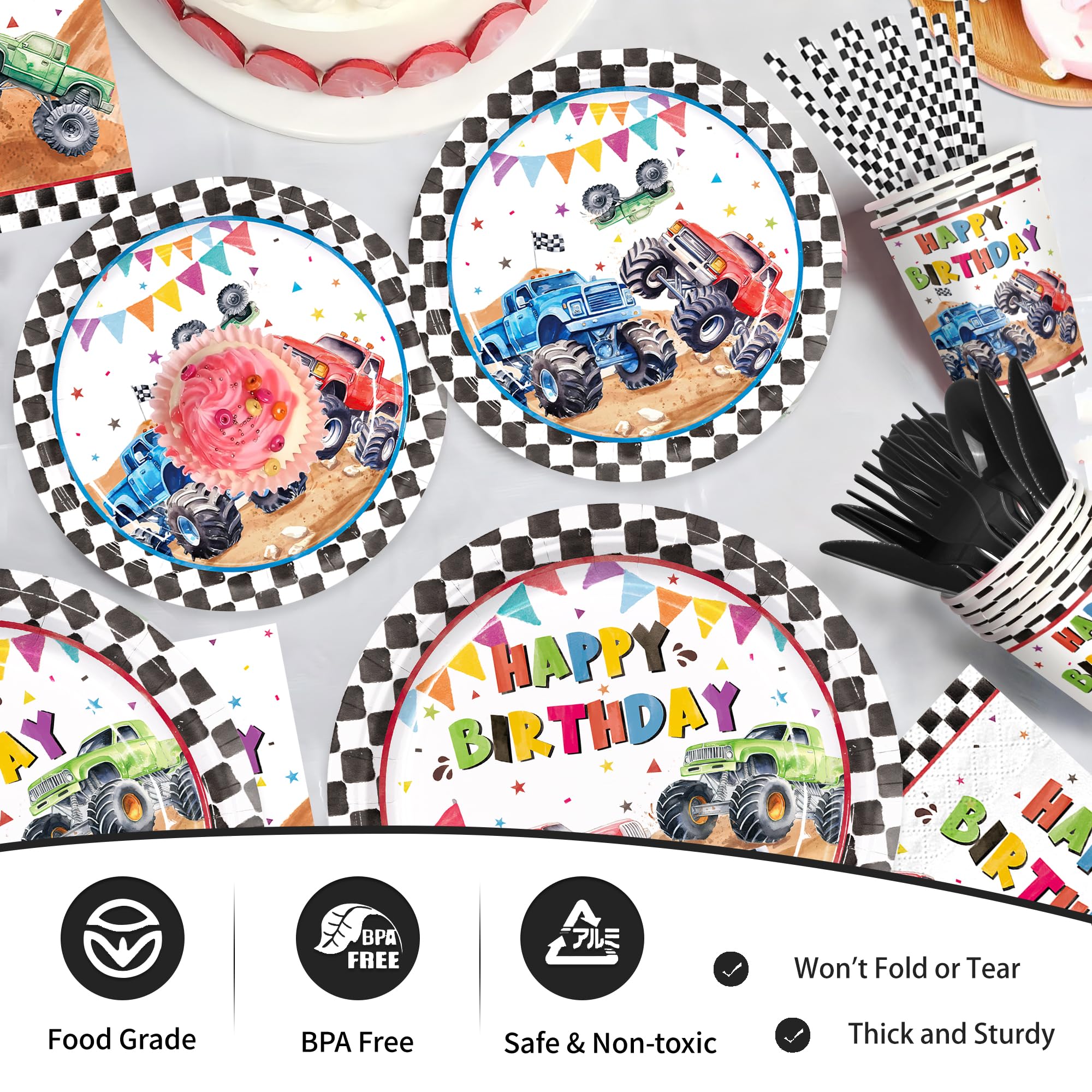 XIENBLOC Monster Truck black cutlery for a themed tabletop experience