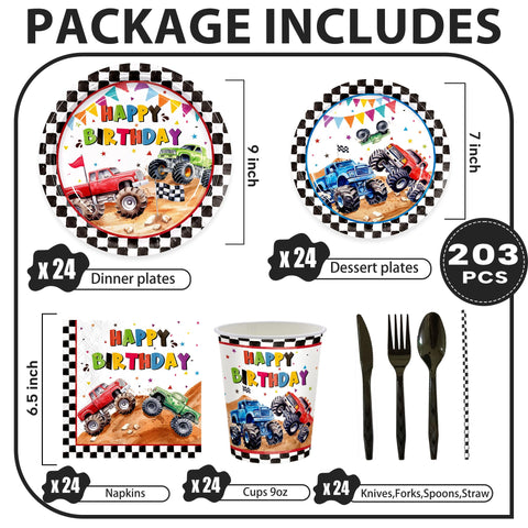 XIENBLOC Monster Truck 6.5-inch napkins ideal for quick cleanups