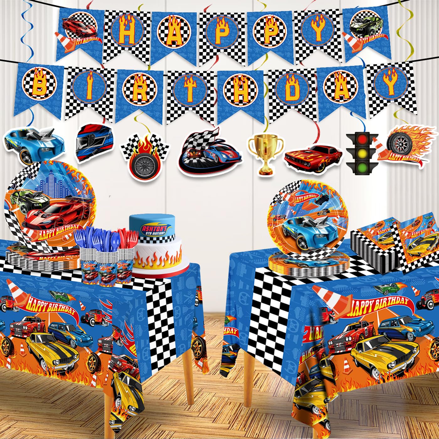 XIENBLOC racing car hanging swirls add festive race decor