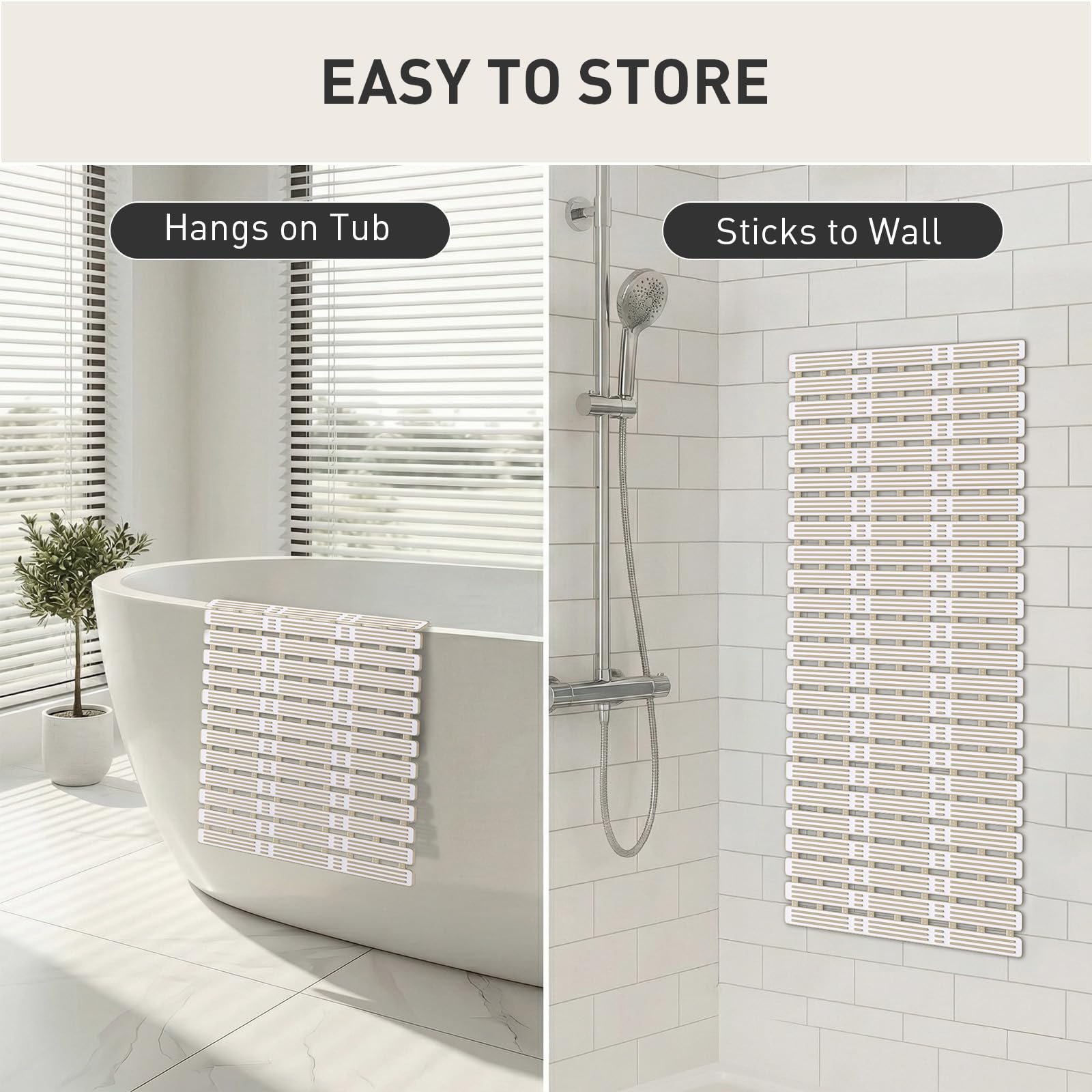 XIYUNTE mat installed inside shower for safer footing.