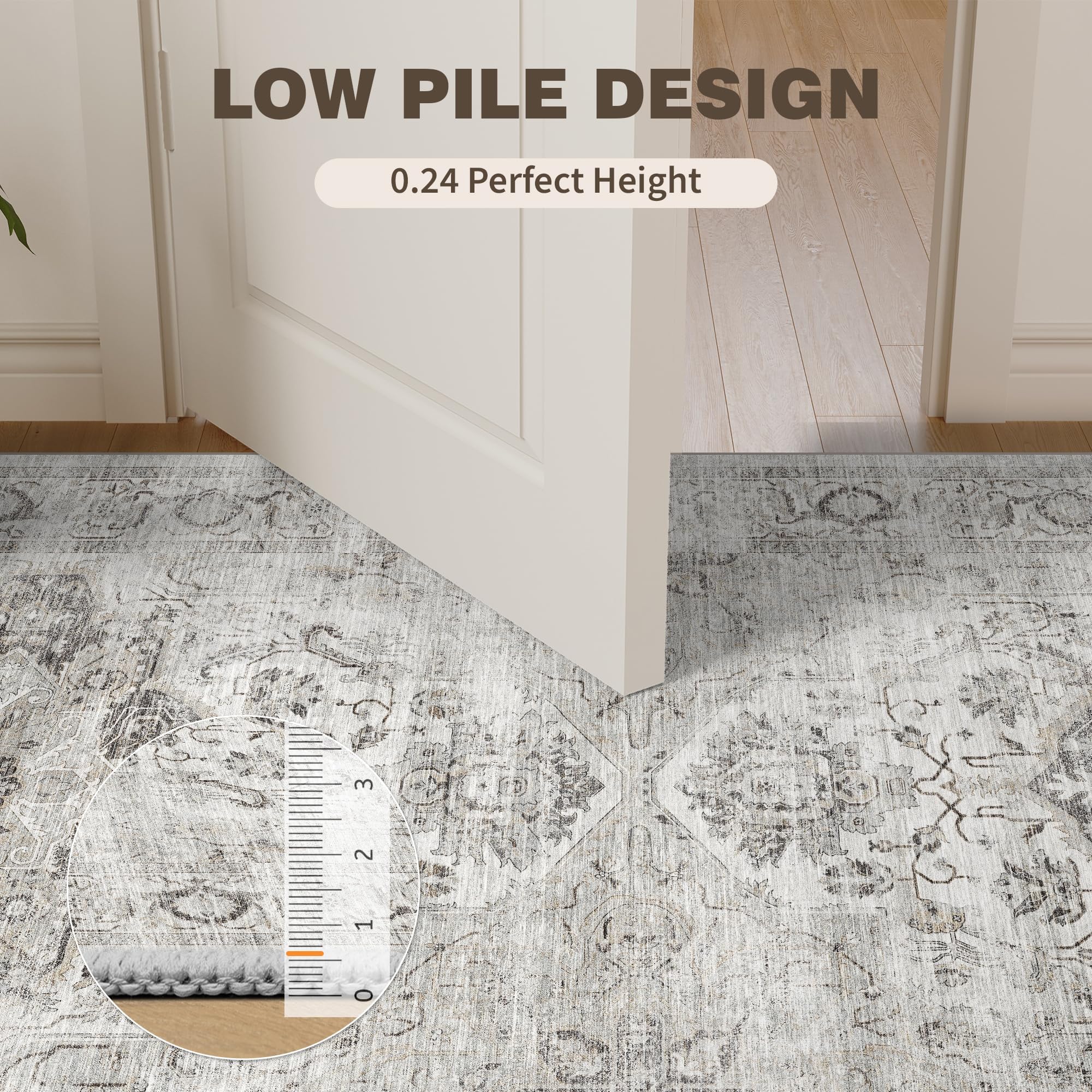 Xilixili entryway-friendly rug blends style with practical maintenance.
