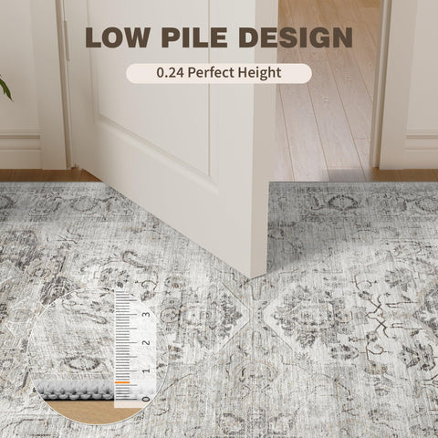 Xilixili entryway-friendly rug blends style with practical maintenance.
