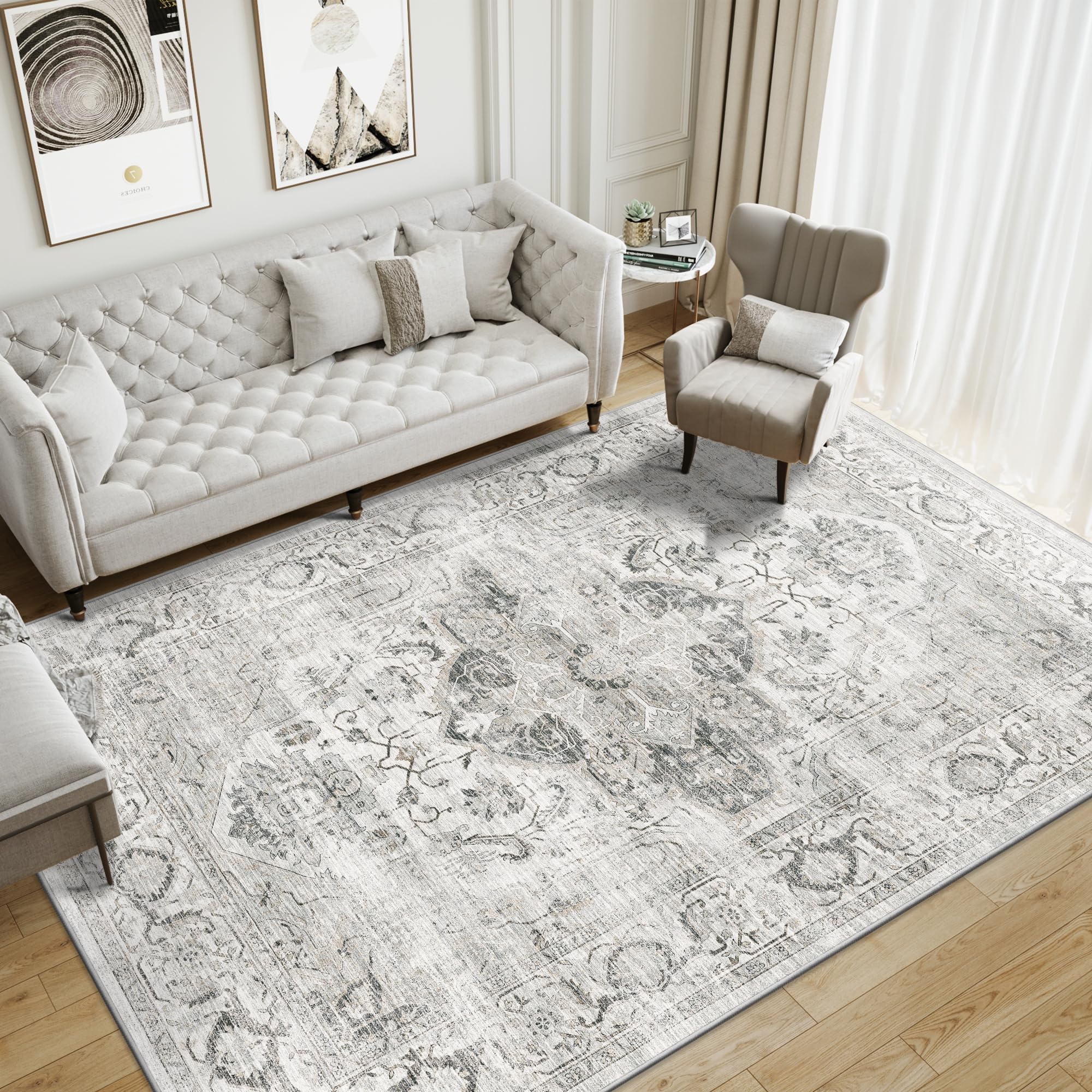 Xilixili vintage-pattern rug in a room scene shows versatile decor options.
