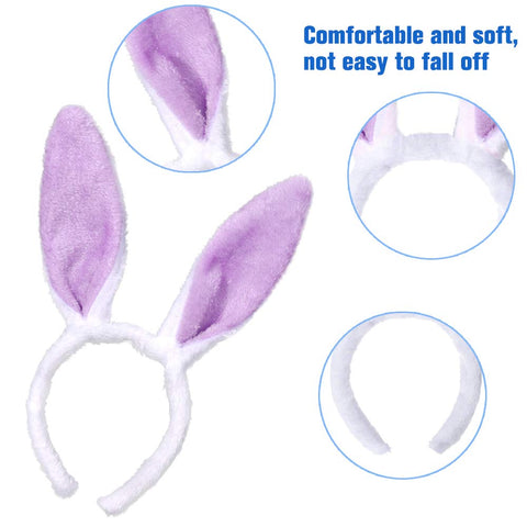 XIMISHOP bunny ears headband in purple offers whimsical styling for parties and costumes