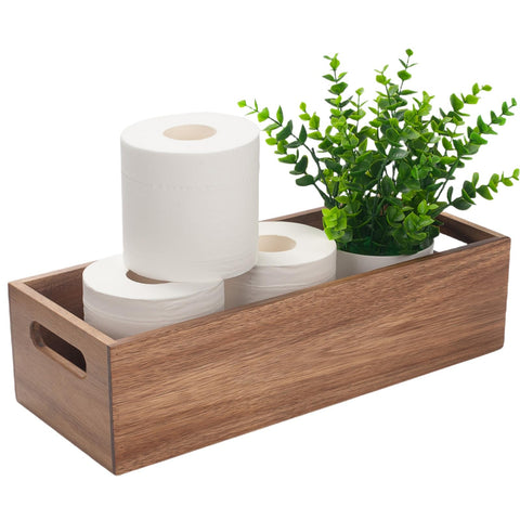 XIMISISE toilet tank basket on tank top for neat, reachable essentials.