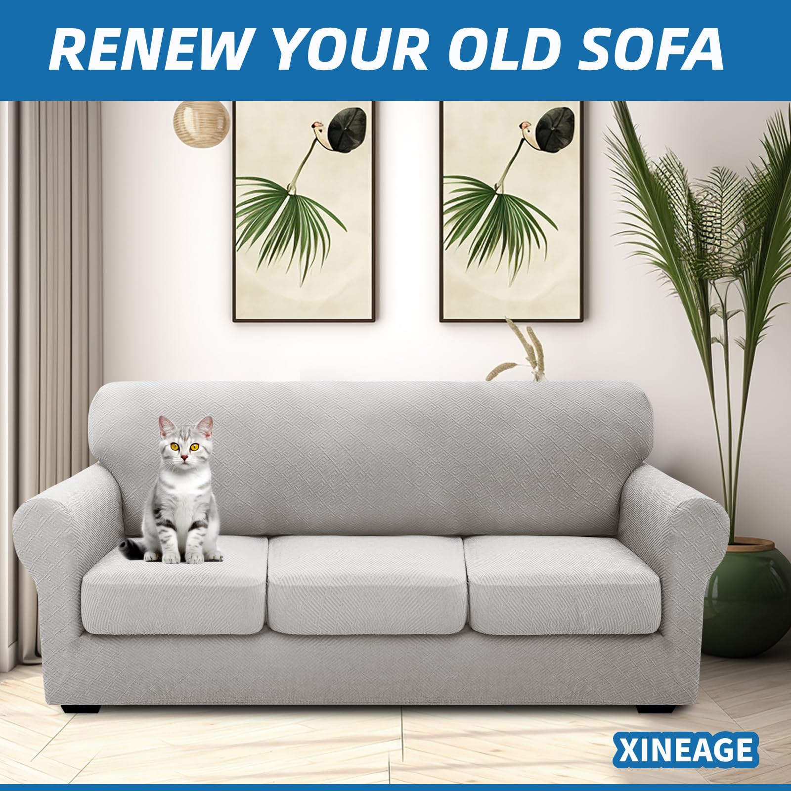 XINEAGE elastic-edge design keeps slipcover secure during use