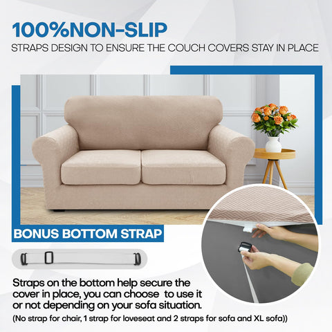 Full coverage protects against stains, dust, and pet hair on the sofa