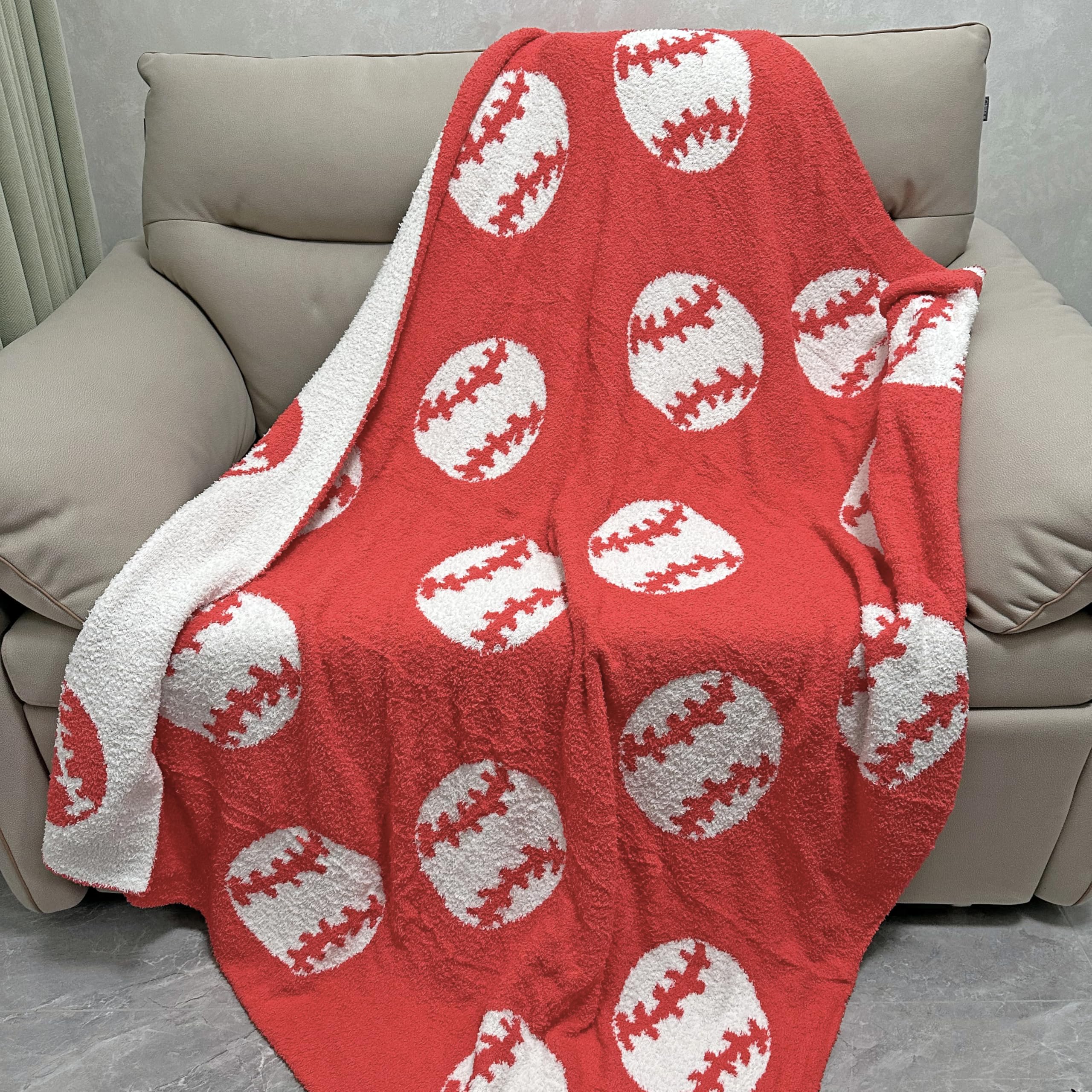 XING7DAY baseball-pattern blanket reversible design, two decor looks