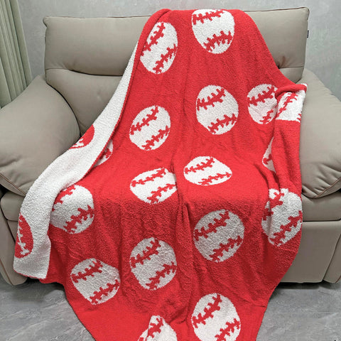 XING7DAY baseball-pattern blanket reversible design, two decor looks