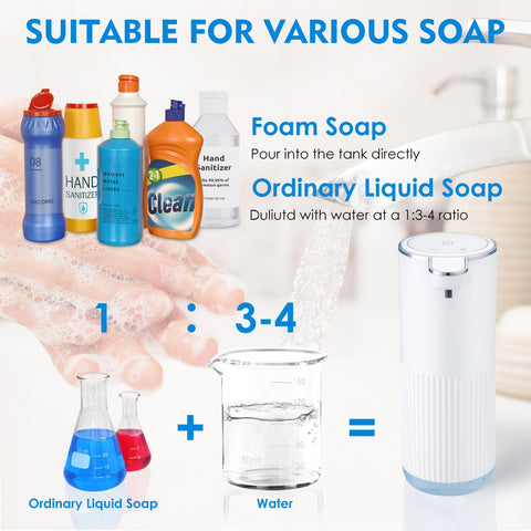 XINKORA 400 ml capacity foaming soap dispenser reduces refills