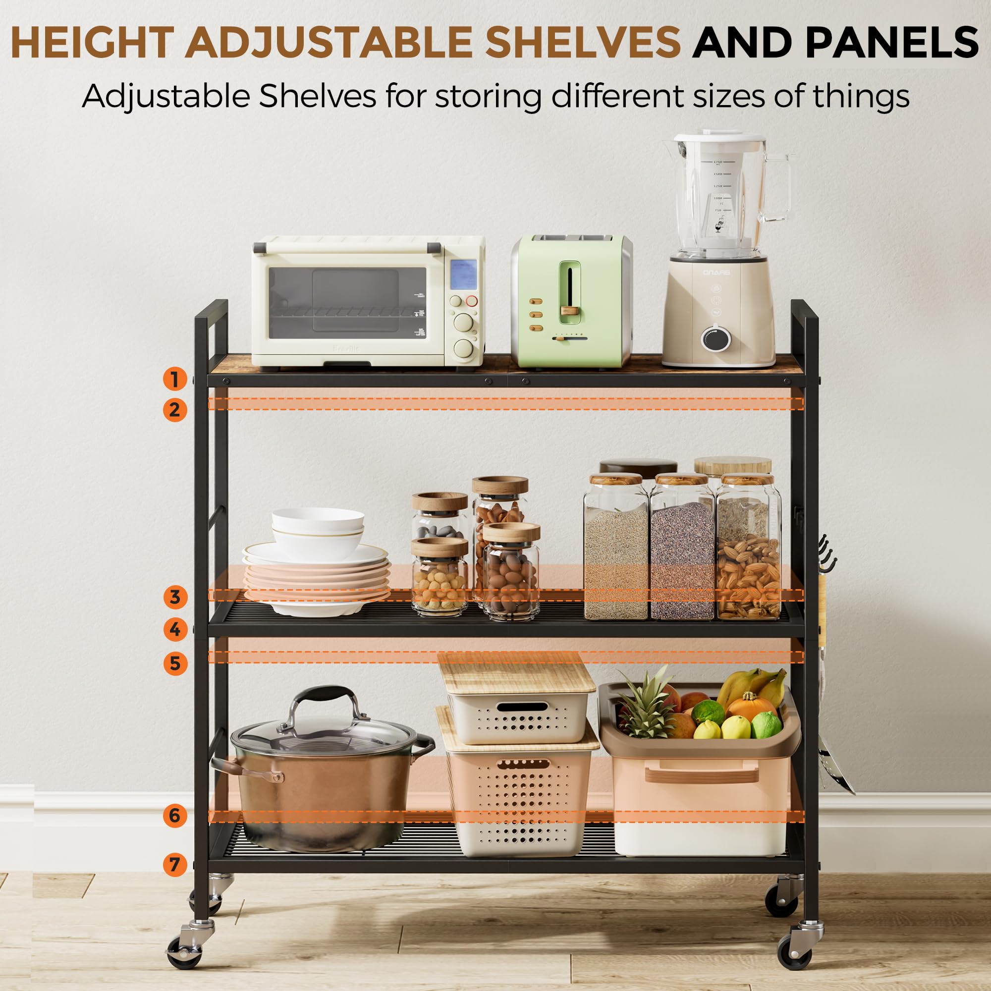 XIVIRACK adjustable shelves adaptable to different items and heights
