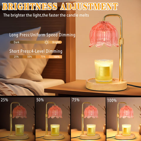 XJZJY Candle Warmer Lamp timer dimmer controls brightness for precise scent release