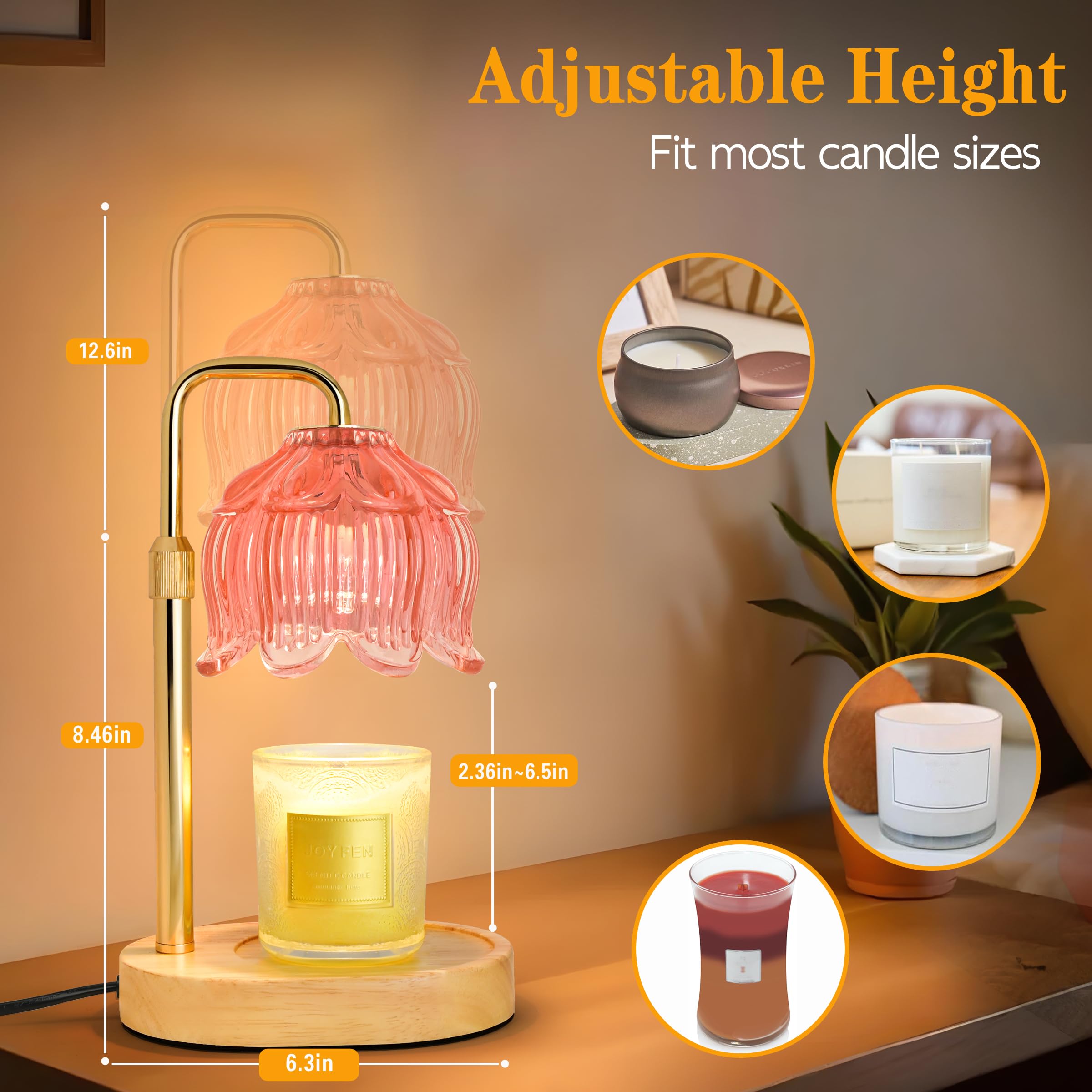 XJZJY Candle Warmer Lamp on table shows safe, smoke-free ambience for home