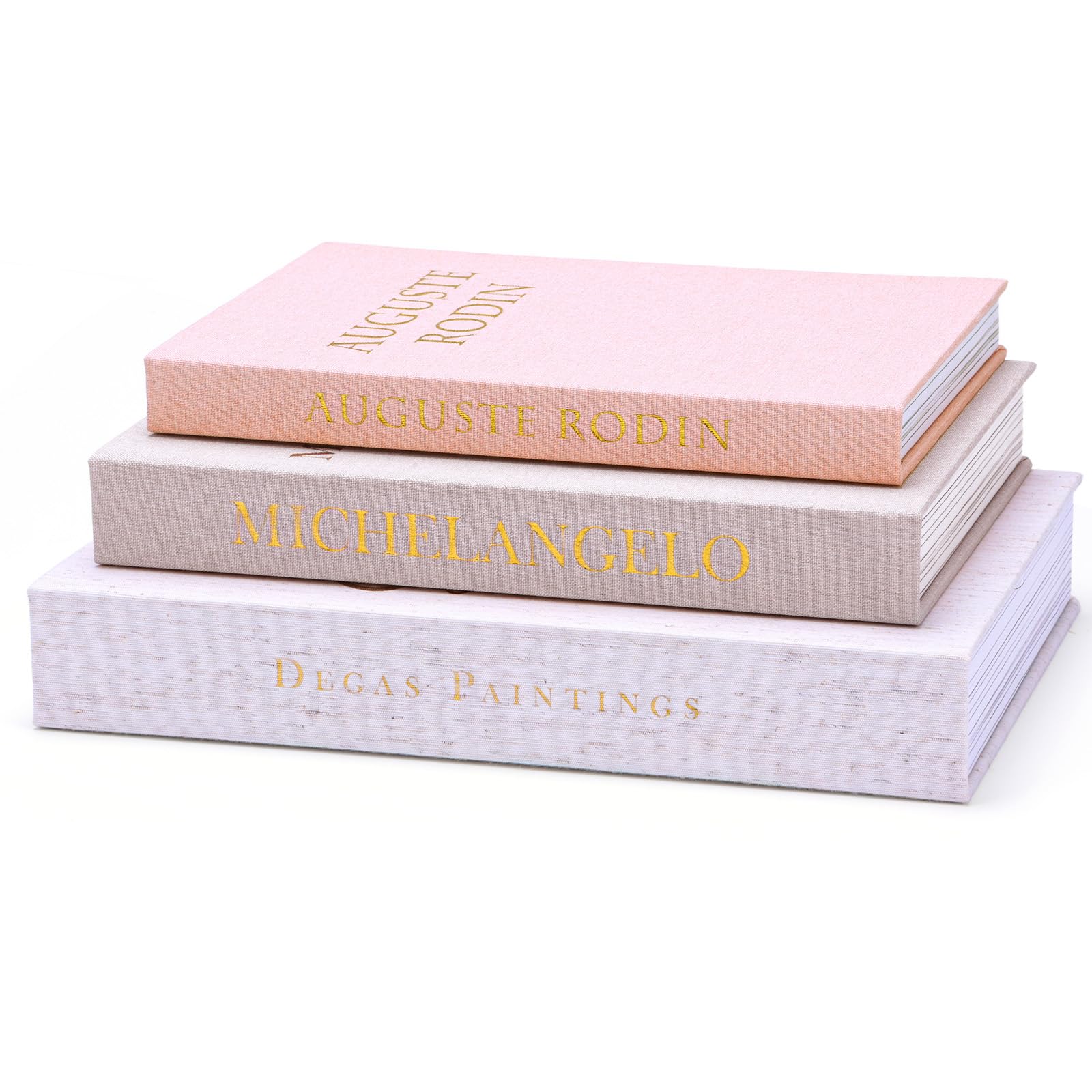 XKDOUS linen decorative books set on coffee table with hidden storage