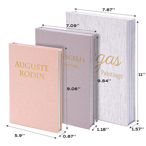 XKDOUS decorative books close-up showing elegant gold foil titles