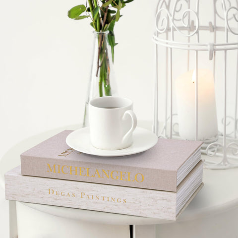 XKDOUS decorative books stacked for stylish display