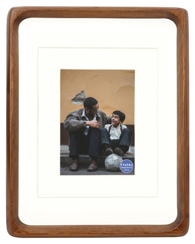 XKIILH walnut frame 11x14 with real glass for clear photo display.
