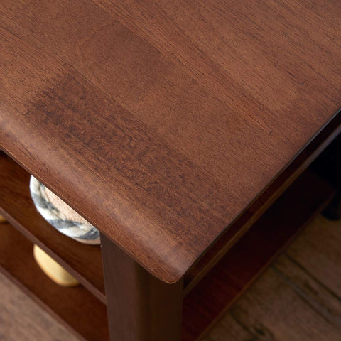 XKZG storage bench wood texture emphasizing eco-friendly rubberwood appearance