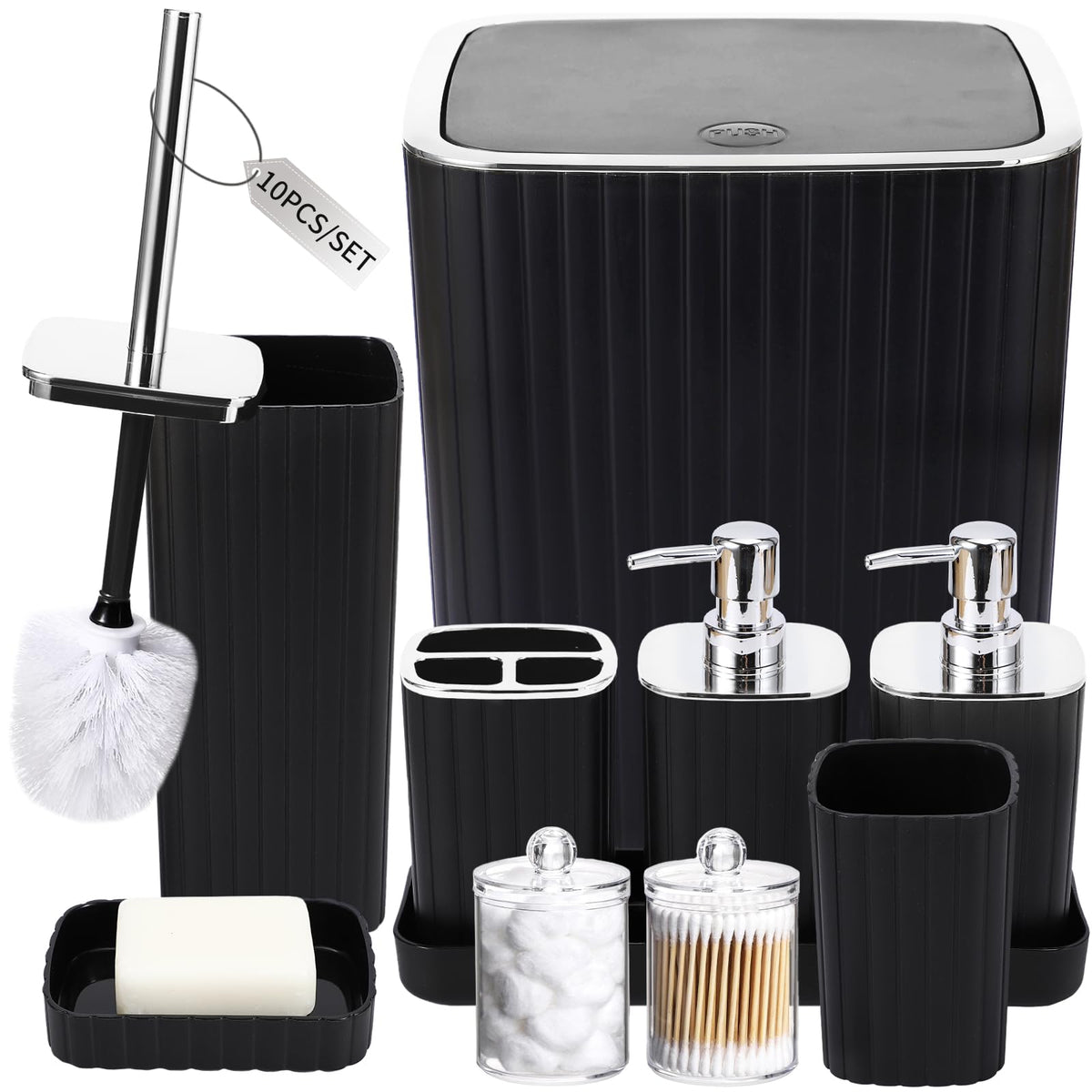 XLHOMO bathroom set with double dispensers for quick handwashing