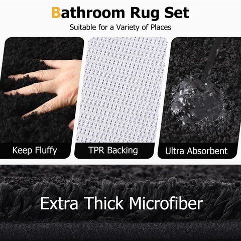 XLHOMO second rug provides extra coverage and slip resistance in front of the sink.