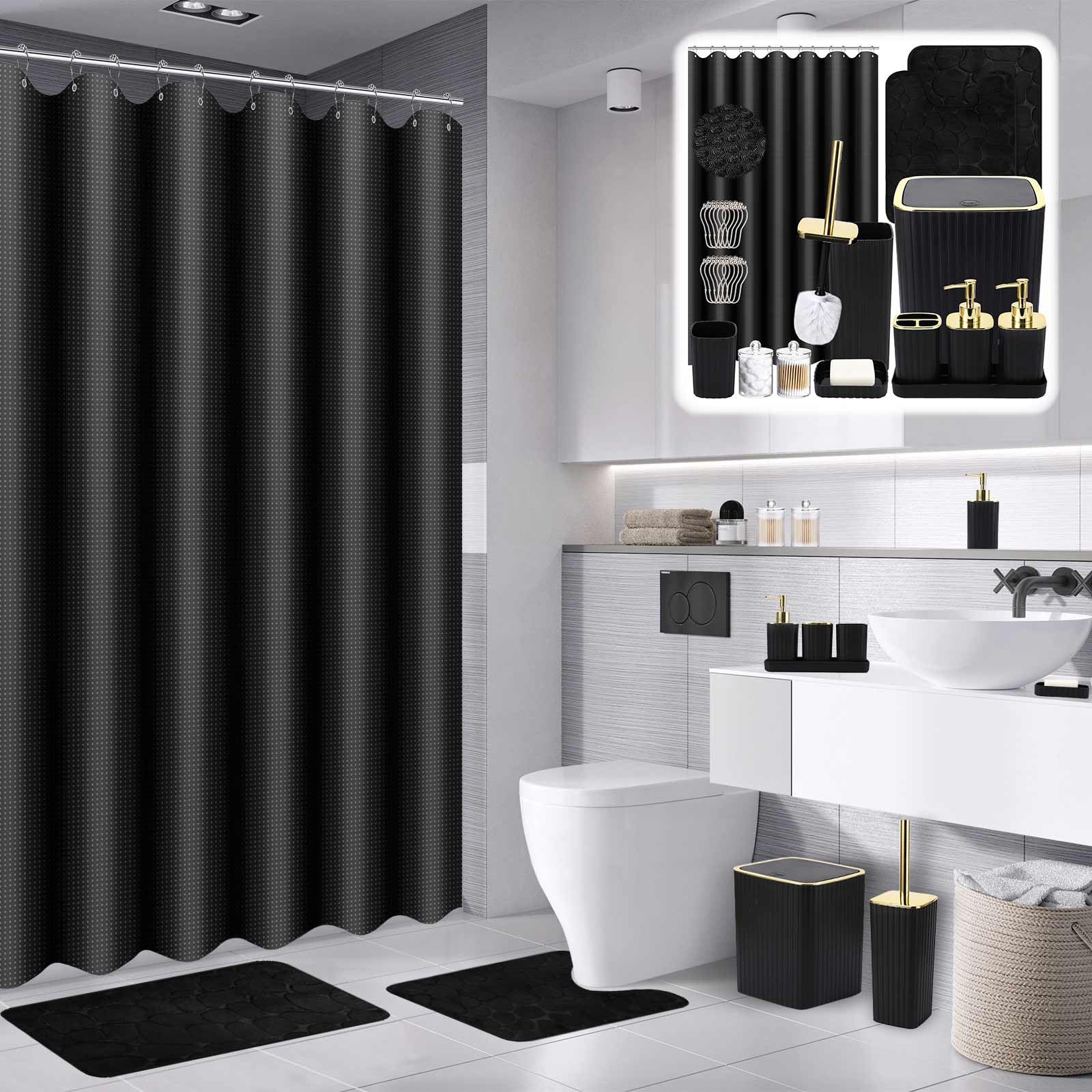 XLHOMO bathroom set rugs striped design adds soft comfort and style