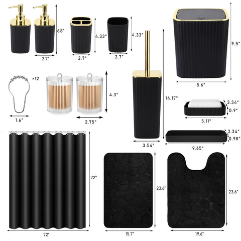 XLHOMO toilet brush with holder in the black set for tidy bathrooms