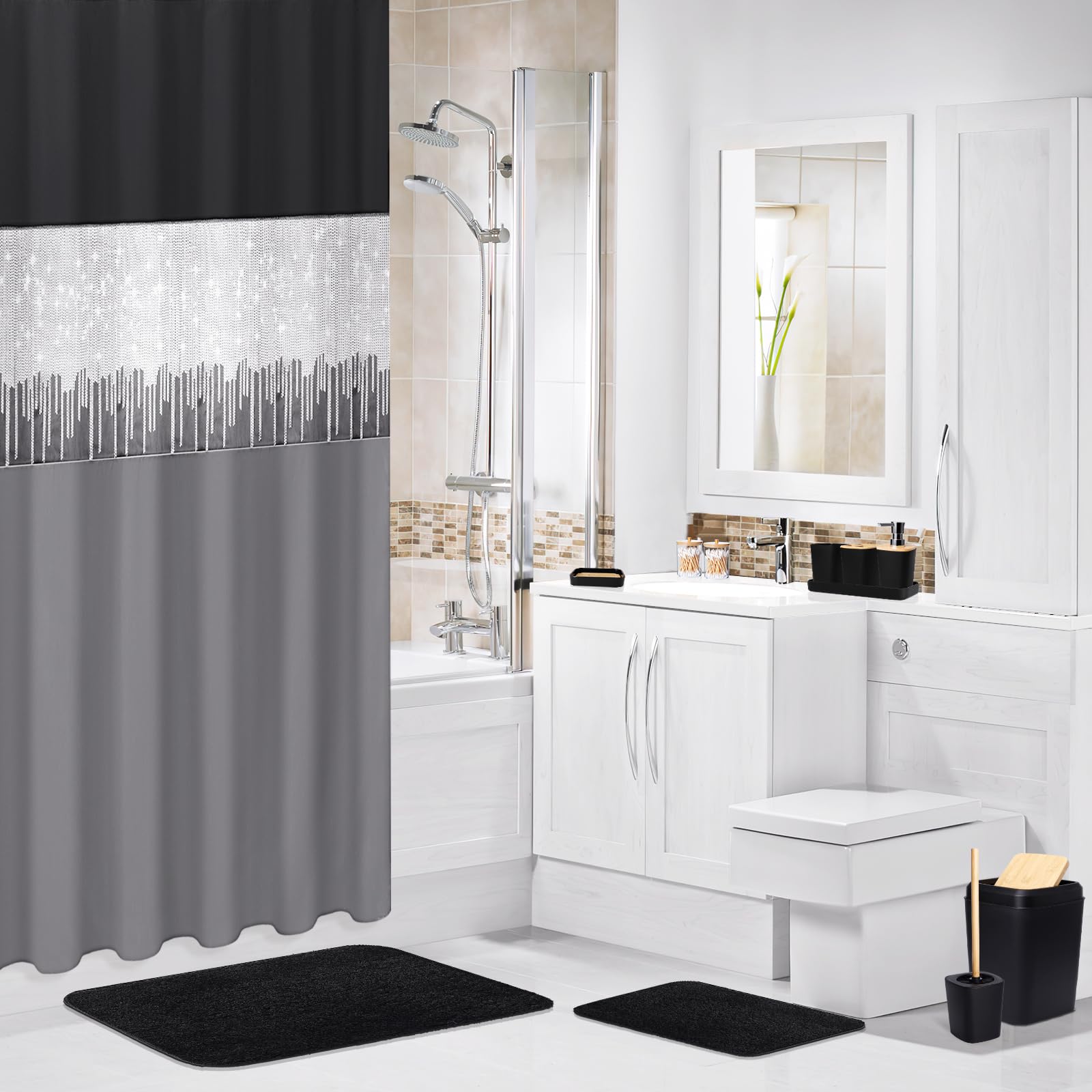 XLHOMO toothbrush holder keeps brushes organized on the countertop.