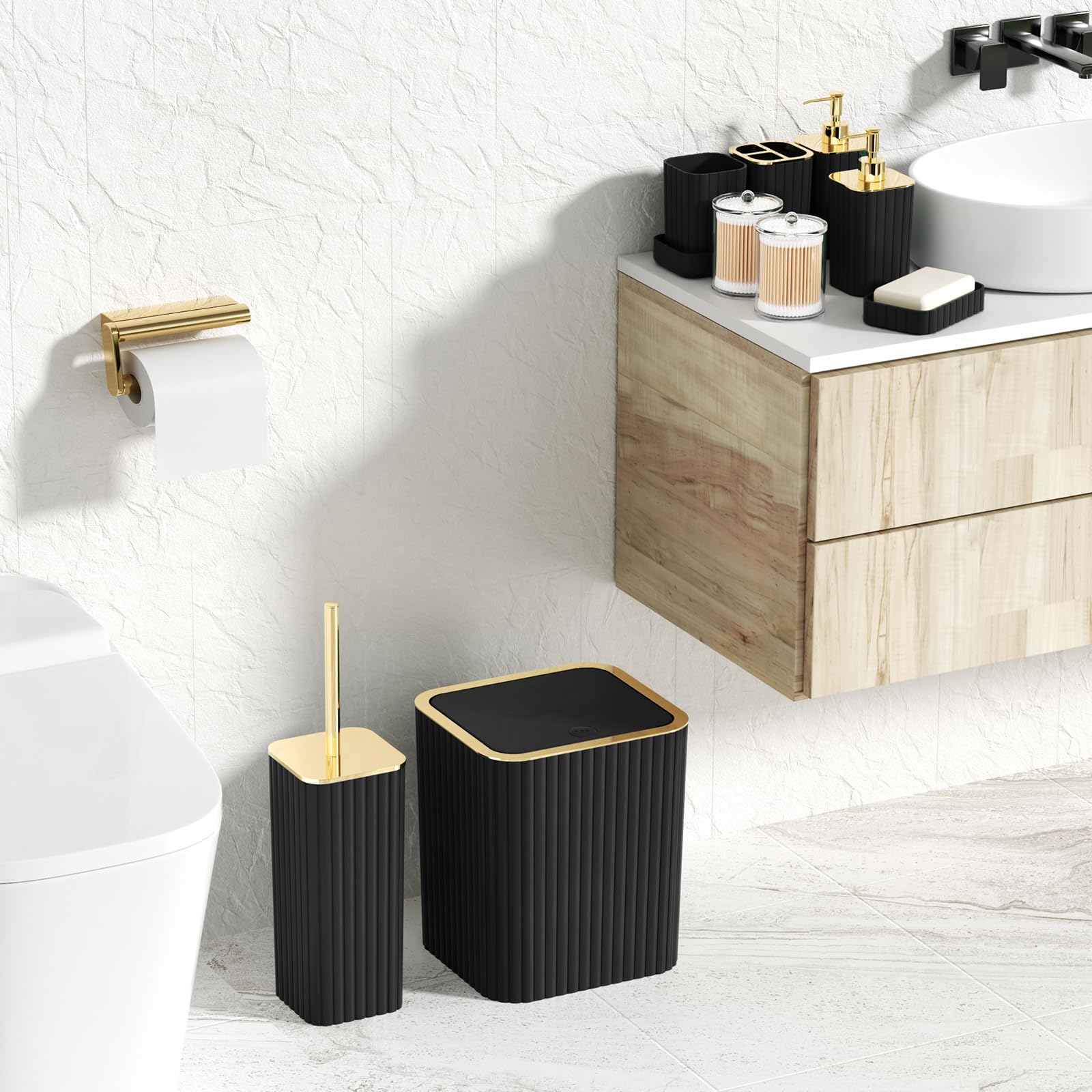 XLHOMO black vanity tray organizes small items on display