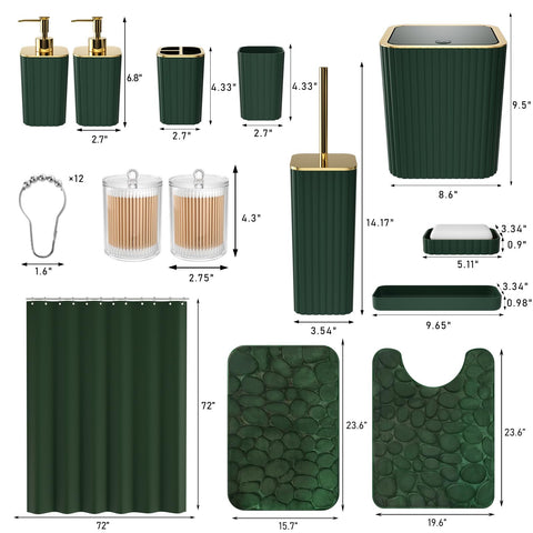 XLHOMO green bathroom set soap dispensers highlight rust resistant pump