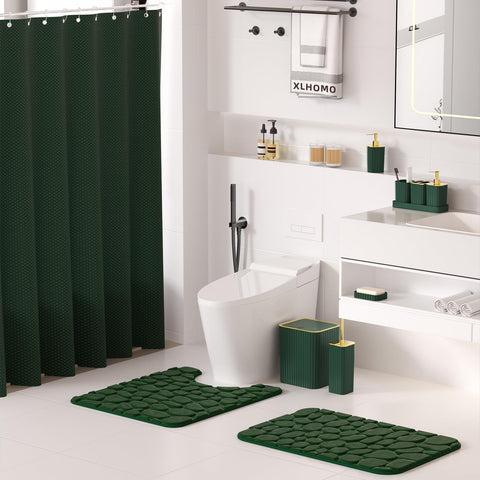 XLHOMO green bathroom set rugs add comfort underfoot and complete the style