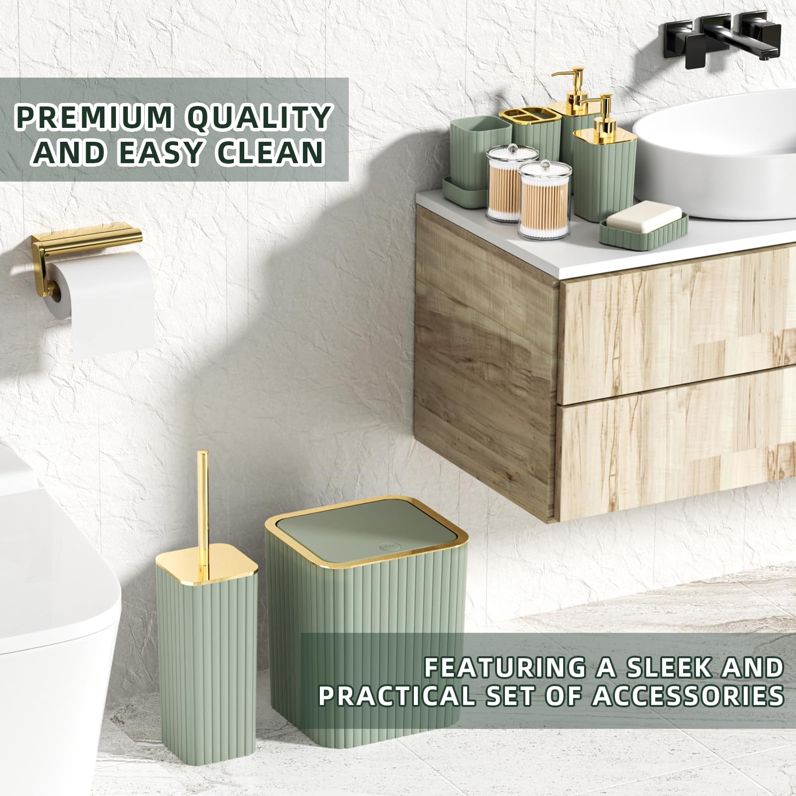  XLHOMO vanity tray organizes small items with a stylish striped design