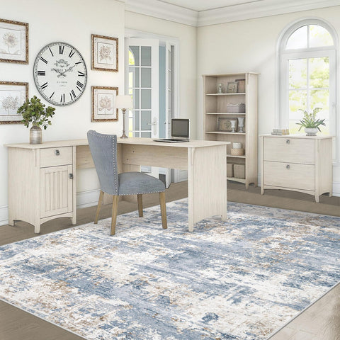 XLUEZ 5x7 abstract pattern emphasizes versatile neutral decor.