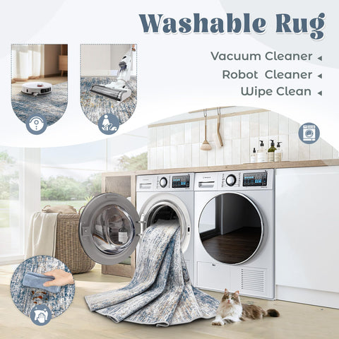 XLUEZ rug with plush microfiber is gentle on bare feet for bedrooms.