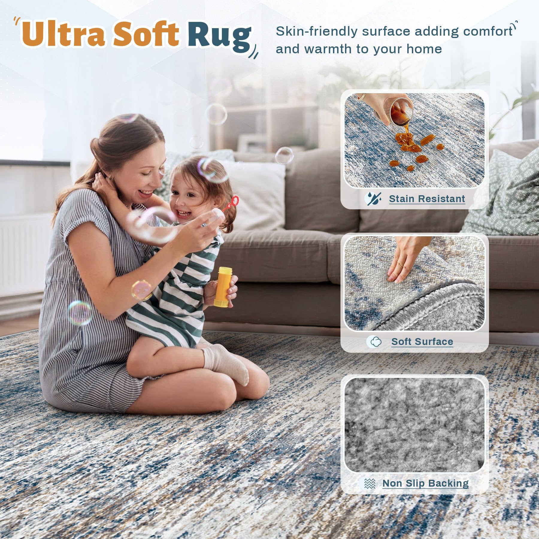 XLUEZ stain-resistant surface makes spills easy to wipe, ideal for families.