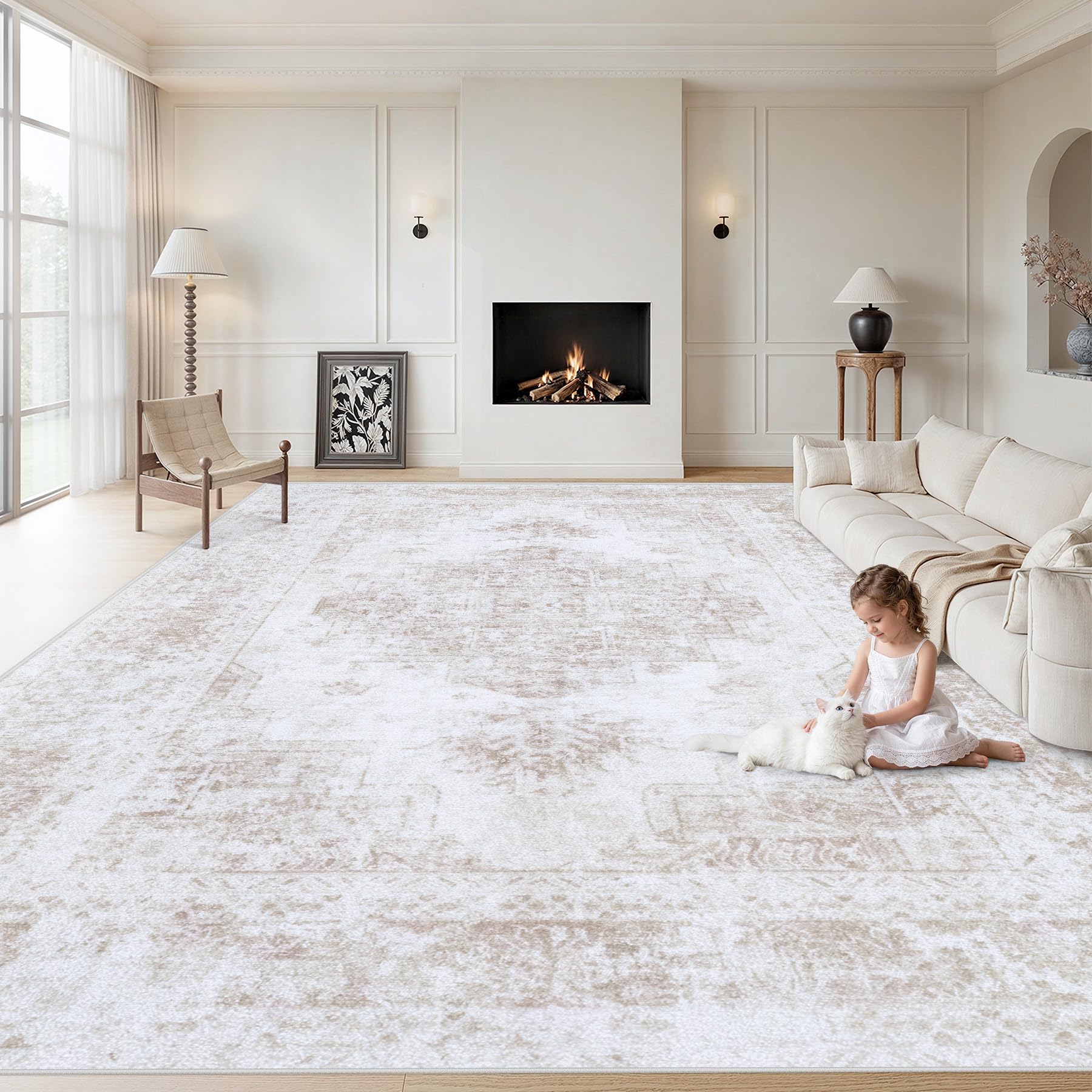 XLUEZ area rug 8x10 with vintage medallion for versatile living room appeal