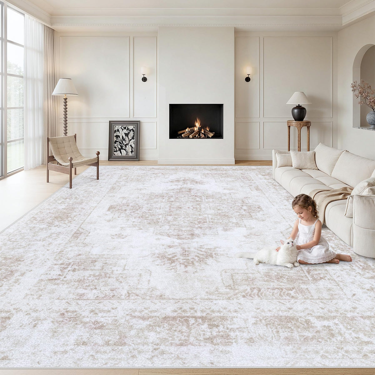 XLUEZ area rug 8x10 with vintage medallion for versatile living room appeal