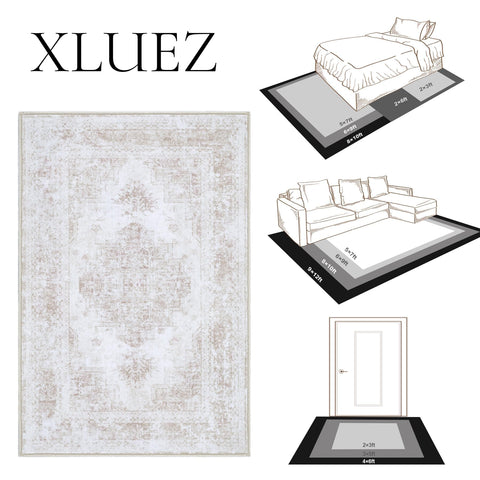 XLUEZ soft low pile area rug 6x9 ideal for bedrooms and offices