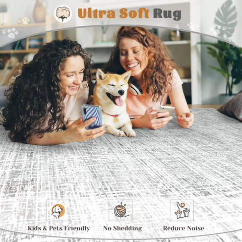XLUEZ versatile 8x10 rug for living rooms, bedrooms, nurseries, and dining areas