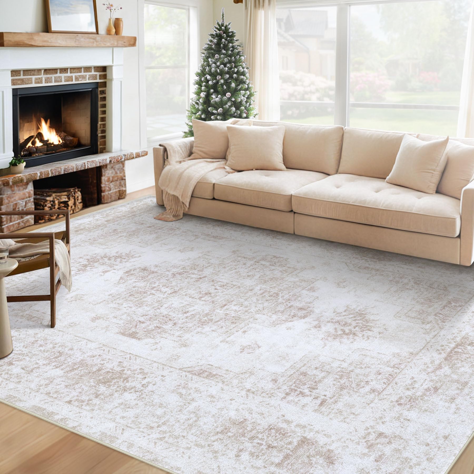 XLUEZ vintage medallion area rug 6x9 anchors living room decor