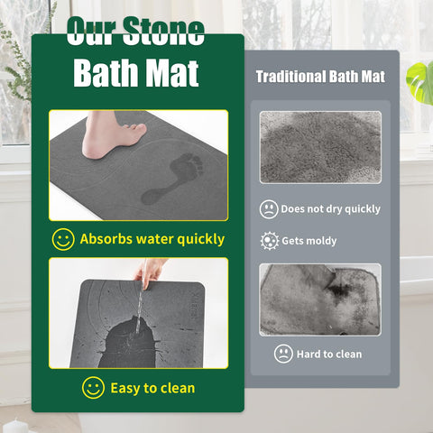 XMarrat bathroom scene with mat beside tub demonstrates versatility