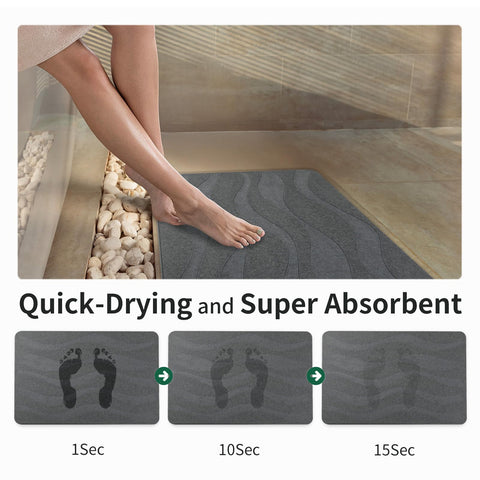 XMarrat bath mat with non-slip pad for safer footing after shower