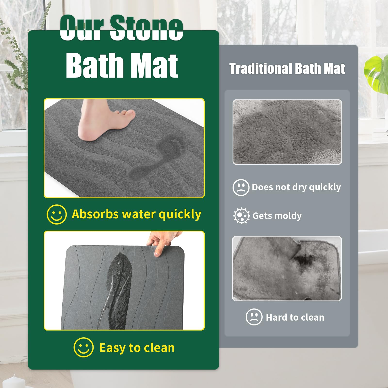 XMarrat stone bath mat adds sleek, versatile style to any bathroom