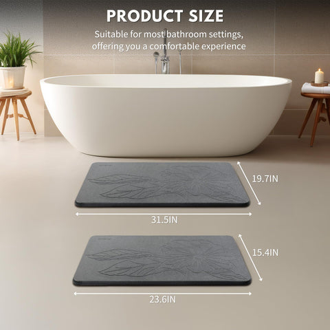 XMarrat stone bath mat with easy-clean design for simple maintenance