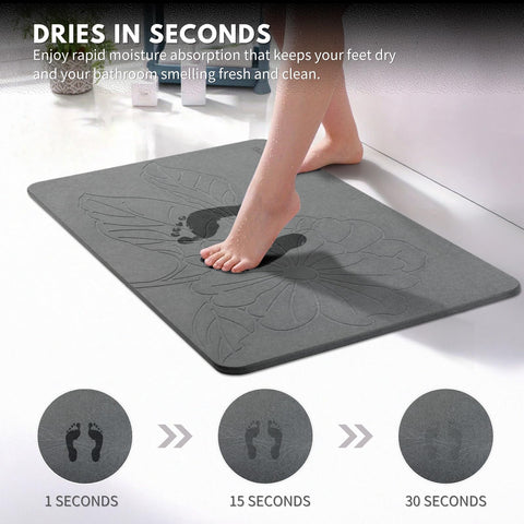 XMarrat stone bath mat textured surface improves grip for safer stepping